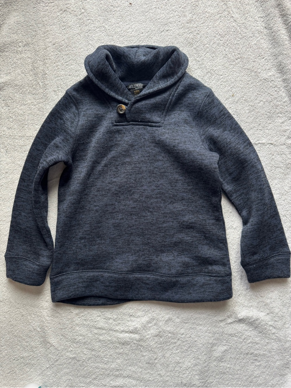 Classic Shawl Collar Pullover Sweater - Dark Heather Gray - Kids